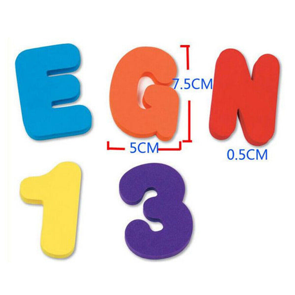 36-72x Baby Foam Letter & Numbers Water Stickers Floating Bath Shower Toy Set AU