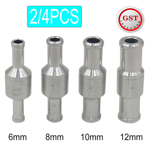 2x 6/8/10/12mm One Way Non Return Check Valve Air Fuel Petrol Diesel Oil Vacuum