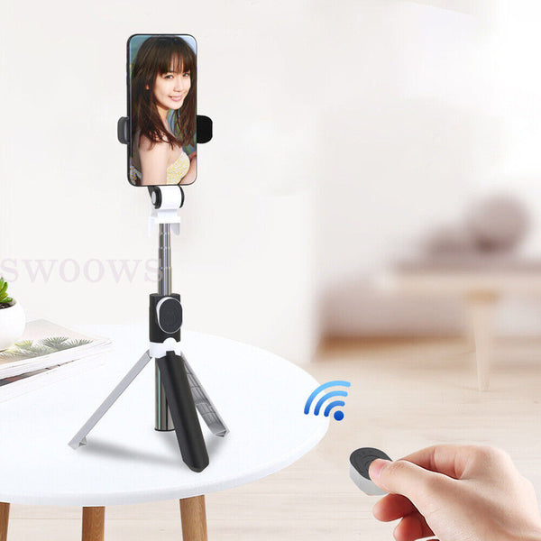 Selfie Stick Rotating Tripod Holder Stand With Bluetooth Remote For Mobile Phone