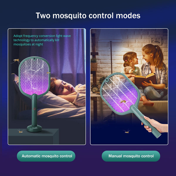 1/2Mosquito Insect Killer Bug Zapper Electric USB Rechargeable Racket FlySwatter