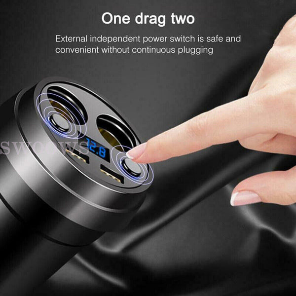 Multi Car Cigarette Lighter Socket Splitter USB 2 Way Dual Charger Power Adapter