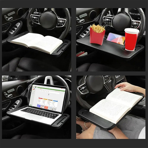 Car Steering Wheel Tray Laptop Table Mount Eating Food Stand Desk Drink Holder A