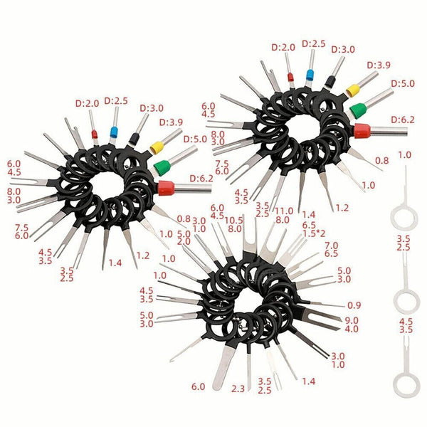 100PCS/Set Terminal Removal Tool Box Pin Extractor Electrical Wire Connector Kit