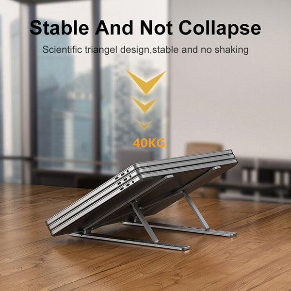 Portable Adjustable Metal Laptop Stand Foldable Desktop Tripod Tray NEW