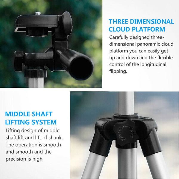 Professional Camera Tripod Stand Mount Phone Holder For iPhone DSLR Lightweight