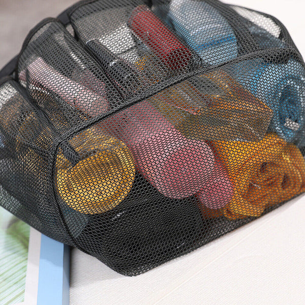 Portable Mesh Shower Bag Caddy 8 Pocket Bathroom Tote Toiletry Bath Organizer