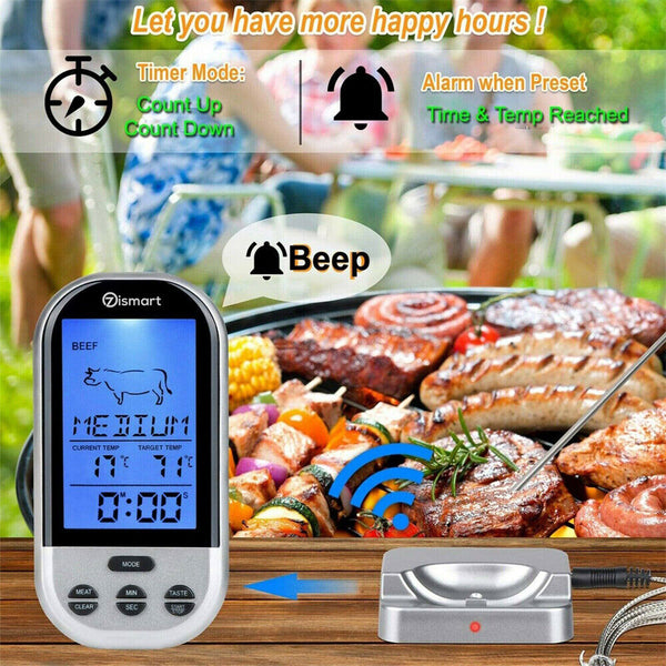 Food Meat Oven BBQ Thermometer Digital Wireless Remote Probe Cooking Set Grill