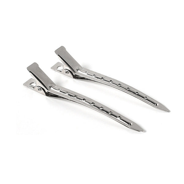 12 pcs Duck Bill Hair Clips Metal Alligator Curl Sectioning Clips with Holes AU