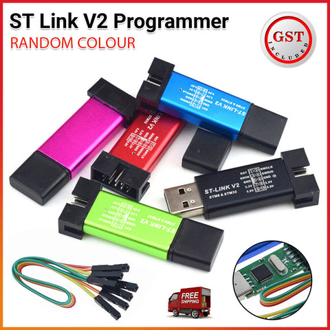 ST Link V2 Programmer STM8 STM32 Aluminum Shell, SWIM Interface & LED Indicator