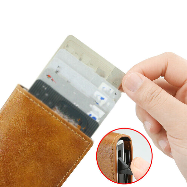 New Leather Credit Card Holder Men's Money Cash Wallet Clip RFID Blocking Purse