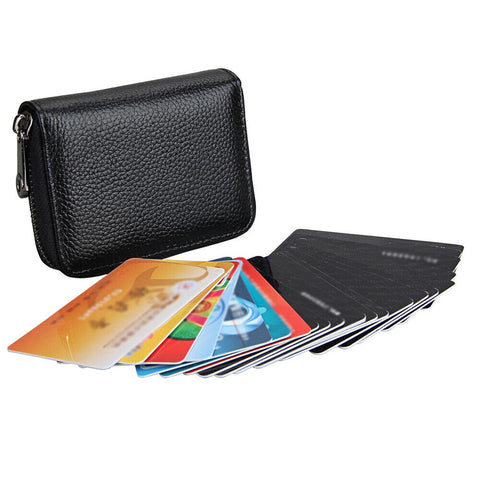 22 card Wallet Business Case Purse Mini Leather Credit Card Holder RFID Blocking