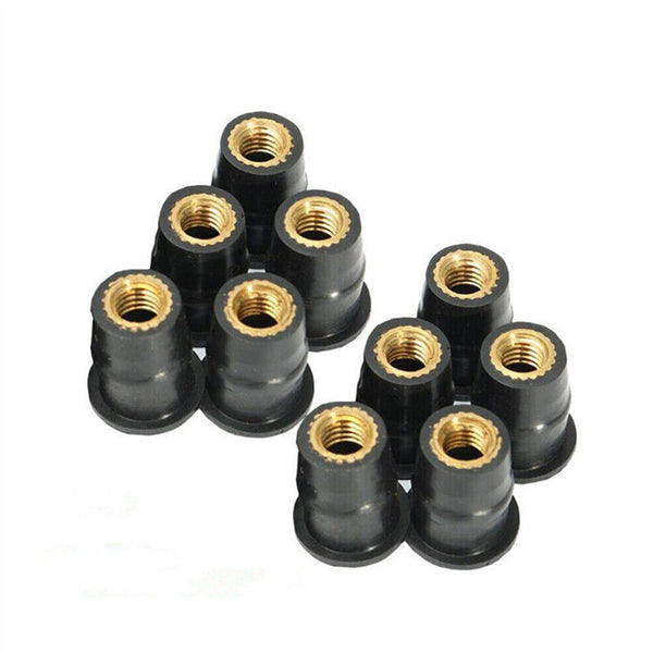 10pcs M5 Rubber Well Nut Blind Fastener Windscreen Windshield Fairing Cowl 5mm