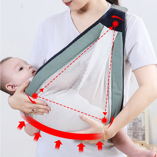 Lightweight Baby Carriers, Breathable Sling Newborn Ergonomic Backpack Cotton AU