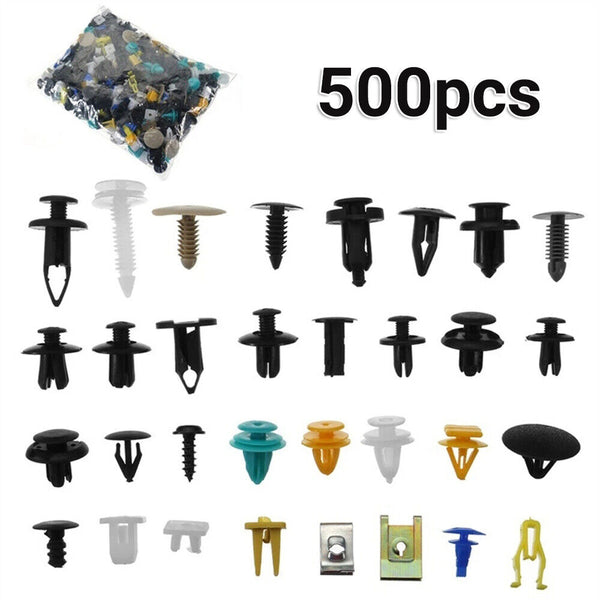 500x Car Clips Mixed Clip Fastener Kit Door Panel Automotive Body Plastic Rivets