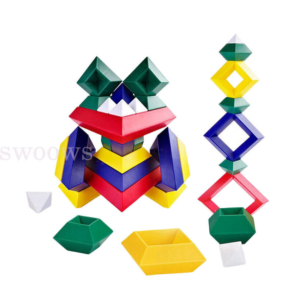 15pcs Pyramid Stacking Nesting Building Blocks Sensory Blocks for Preschool Kids