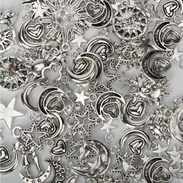 70PCS Bulk Tibetan Silver Mixed Charms Pendant Jewelry DIY Making Craft Findings