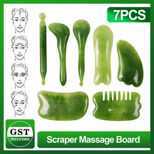 7Pcs Guasha Body Scraping Facial Face Thin Massager Tool Sets Gua Sha Board AU