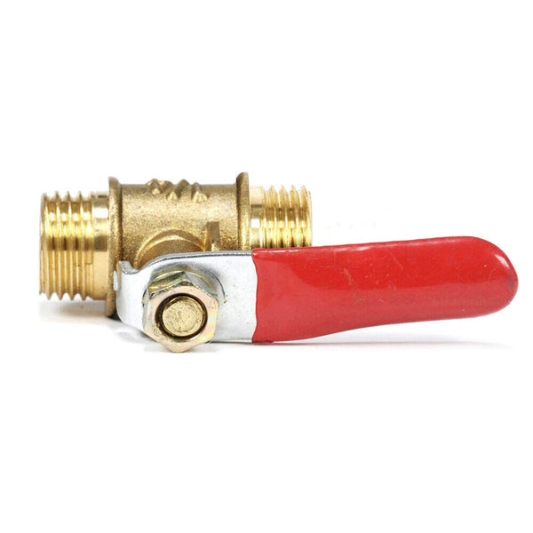 1/4" BSP Thread Double Male Brass Shut Off Valve Cock Tap Inline Ball Valve AU