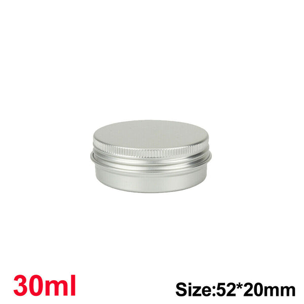 50/100pcs Durable Silver Aluminum Cosmetic Pot Lip Balm Jar Containers Empty Tin