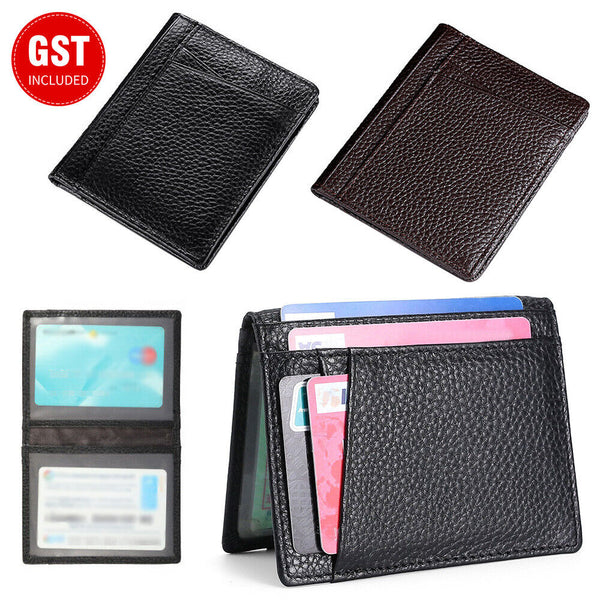 Mens Slim RFID Blocking Bifold Wallet Minimalist Black Credit Card Holder Pouch