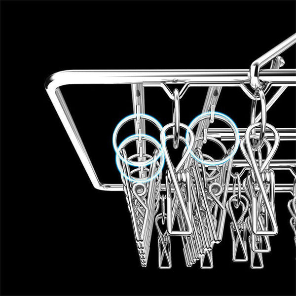 40Pegs Stainless Steel Laundry Sock Underwear Clothes Airer Dryer Rack Hanger AU