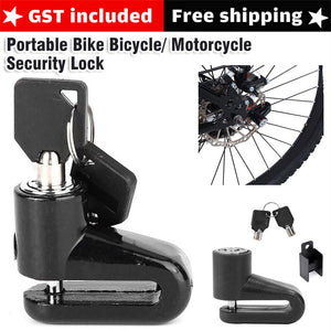 Portable Bike Bicycle Lock Bike Disc Brake Lock Motorcycle Security Anti Theft