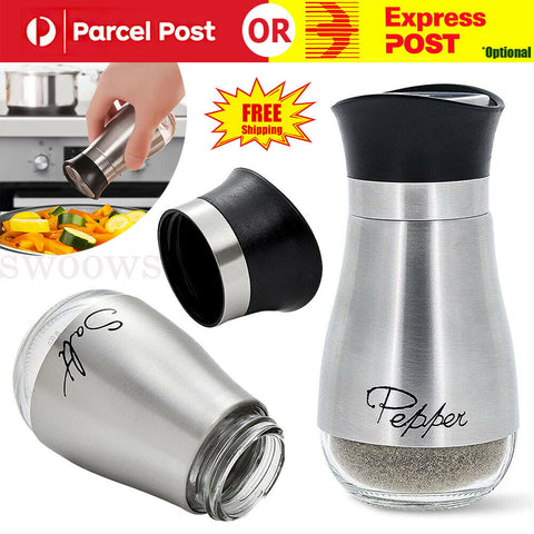 Salt and Pepper Shakers Set 2pcs Premium Stainless Steel Salt and Pepper Shaker