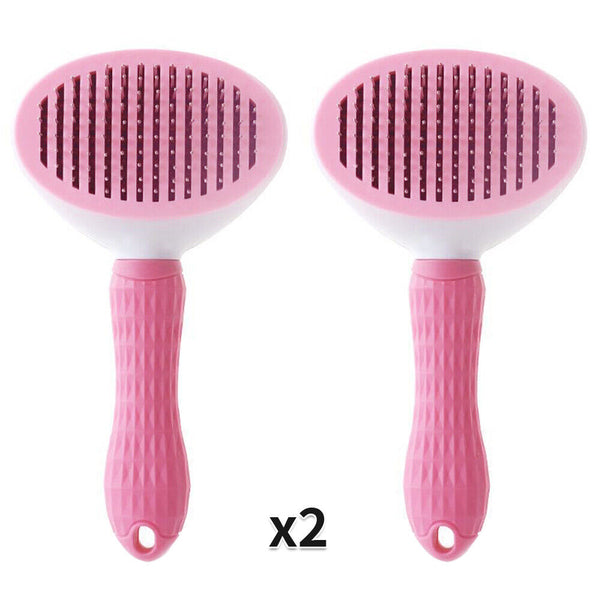 2xPet Dog Cat Grooming Comb Brush Tool Gently Removes Loose Undercoat Knots Mats