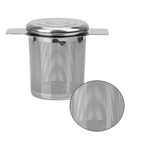 Tea Infuser with Lid Mesh Stainless Steel Metal Cup Strainer Loose Leaf Filter