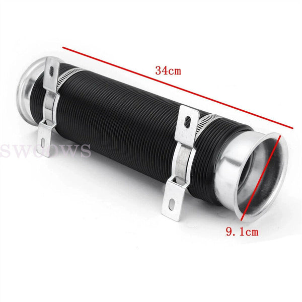 Universal 3in Flexible Car Cold Air Intake Hose Filter Pipe Telescopic Tube Kit