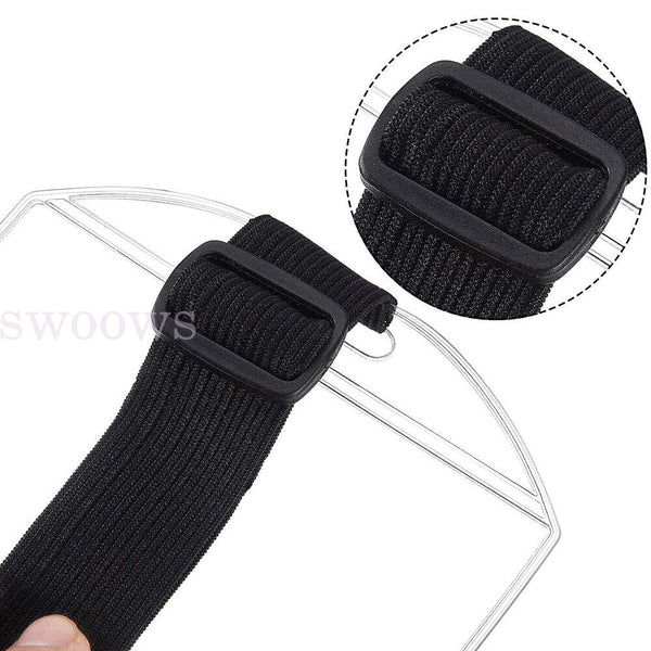 1/5 X Vertical Armband Security ID Card Photo Badge Holder Clear Elastic Strap