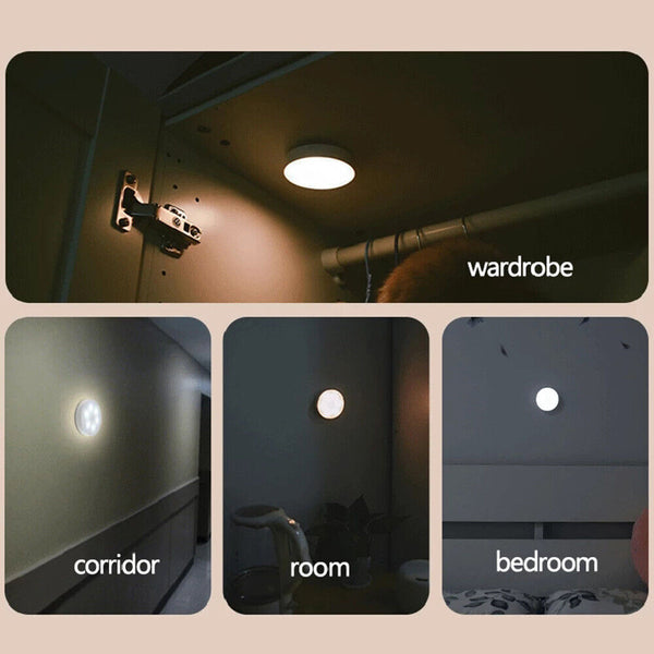 1x/2x/3x Motion Sensor LED Night Light Rechargeable USB Induction Lamp WallMount