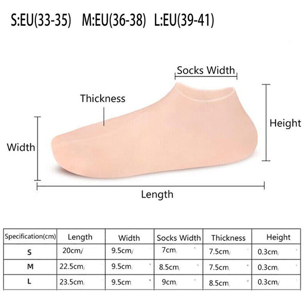 1 Pair Foot Care Socks Spa Silicone Moisturizing Gel Anti Cracking Protect