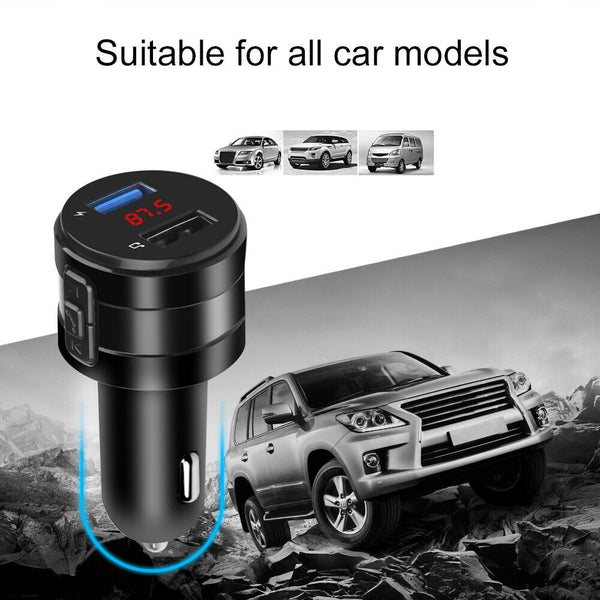 Handsfree Bluetooth 4.2 FM Transmitter Wireless Car Charger USB Kit Radio Player