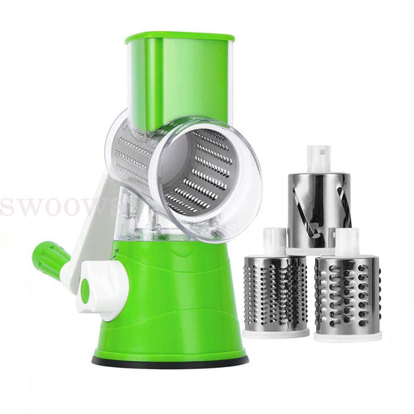 Kitchen Vegetable Fruit Slicer Cutter Shredder Food Manual Rotary Grater Chopper