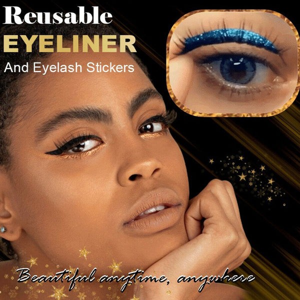 Reusable Eyeliner and Eyelash Stickers False Eyelashes Sequin Eye Shadow