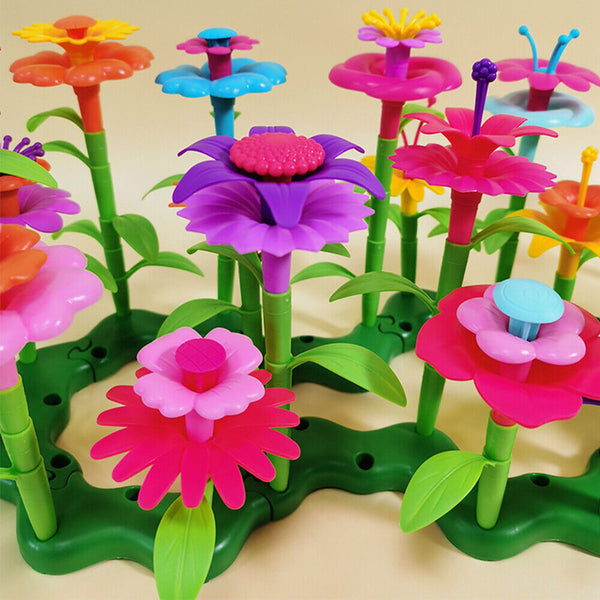 46/98/148PCS Flower Garden Building Toys Children DIY  Build Bouquet Sets Gift