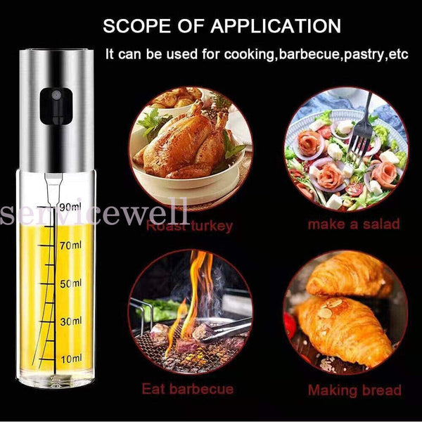 1/2PCS 100ml Oil Sprayer Olive Bottle Kitchen Cooking Spray Dispenser BBQ Baking