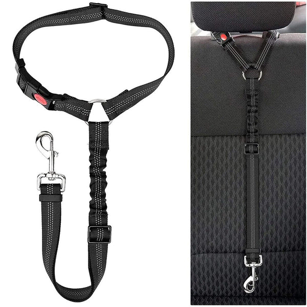 Headrest Anti Shock Pet Dog Car Seat Belt Bungee Lead Travel Safety Harness