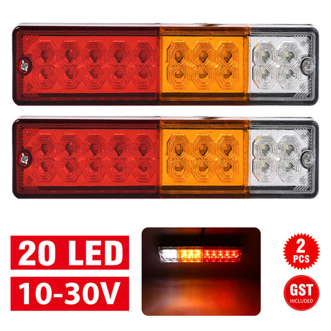 2x Trailer lights 20 LED STOP TAIL INDICATOR TRUCK CAMPER LIGHT UTE 4WD 10-30V