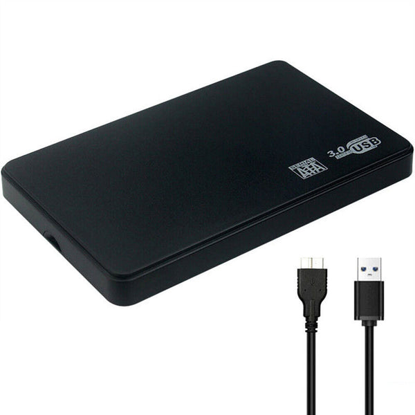 Black USB 3.0 Hard Drive Disk 2.5" SATA HDD SSD External Slim Enclosure Case