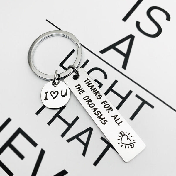 THANKS FOR ALL THE ORGASMS FUNNY FRIENDS COUPLE GIFT KEY RING KEYCHAIN KEYRING