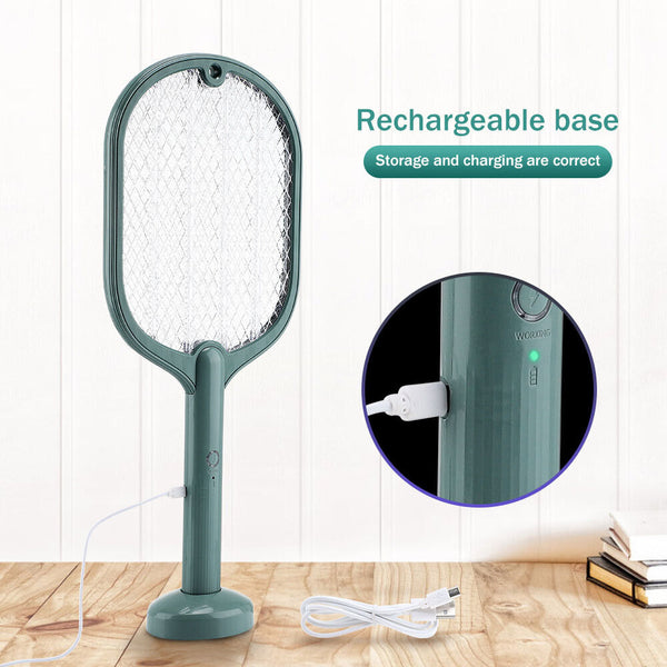 1/2Mosquito Insect Killer Bug Zapper Electric USB Rechargeable Racket FlySwatter