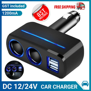 Car Charger Cigarette Lighter Double Power Adapter Socket Splitter Dual USB