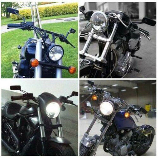 8/10mm MOTORCYCLE MIRRORS For CHOPPER CRUISER BOBBER CAFE RACER SCRAMBLWER.