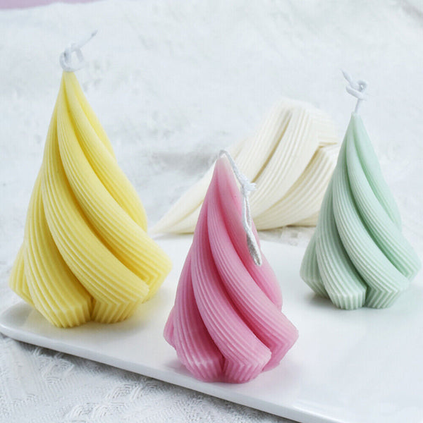 DIY Art 3D Silicone Candle Make Moulds Cone Soap Wax Plaster Candles Mold Decor