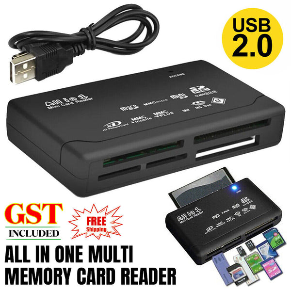 USB 2.0 All in One Multi Memory Card Reader CF SD SDHC MS TF M2 XD MMC