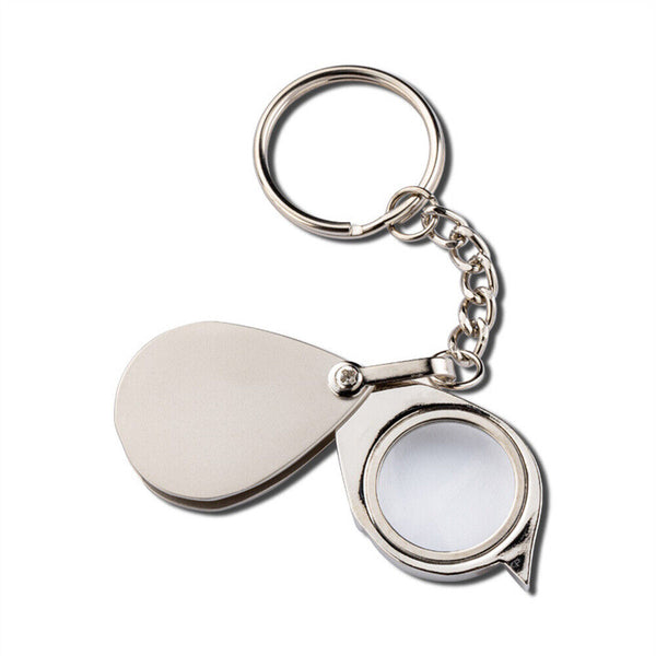 Portable 15X Folding Key Ring Mini Magnifier Key Chain Magnifying Glass Loupe AU