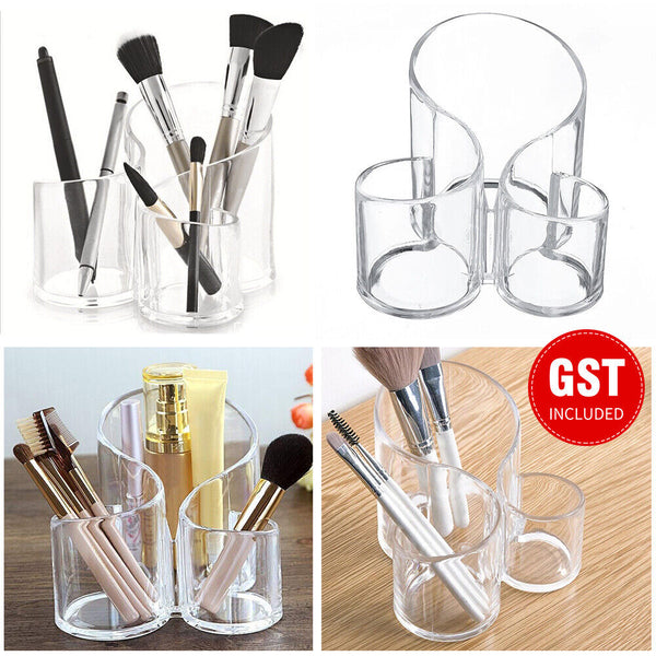 Clear Acrylic Makeup Brush Holder Organizer Cosmetic Storage Container Case AU