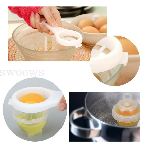 Draining Egg Boiler Set Edible Silicone Double Microwave Egg Poacher Cookware